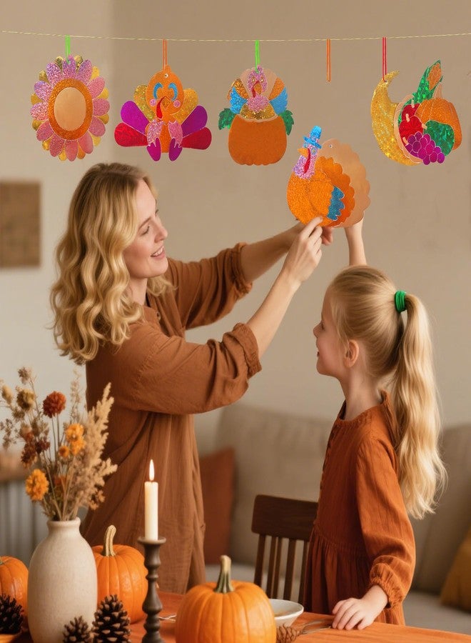 ام ال او ال ام مجموعة MLOLM المكونة من 24 قطعة من ورق القصدير لتزيين عيد الشكر، مثالية للأعمال الفنية والحرفية الخريفية، مع رسومات الديك الرومي واليقطين وعباد الشمس. مشروع فني إبداعي سهل التنفيذ، مناسب لفصل الخريف وعيد الشكر. - Image 5